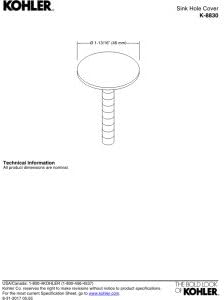 KOHLER Sink Hole Cover - Premium Plug Stopper
