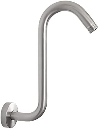 NearMoon S-Shaped Shower Head Riser 12 Inch Brushed Nickel 2 Pack