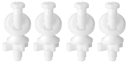 White Plastic Toilet Seat Screws 4 Pack Replacement