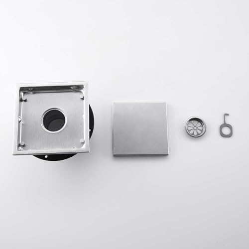Heemab 6 Inch Square Shower Floor Drain