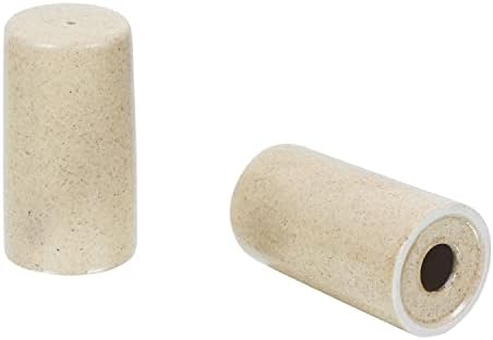 WHOLELIFEOBJECTS Salt Pepper Shaker Set - Modern Ceramic Holder Brown Mat