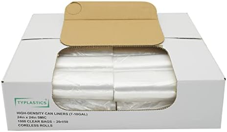 TYPLASTICS Trash Can Liner - 1000 Count 24x24 7-10 Gallon