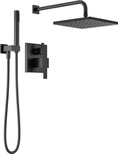 Delta Modern Raincan 2-Setting Square Shower System Black