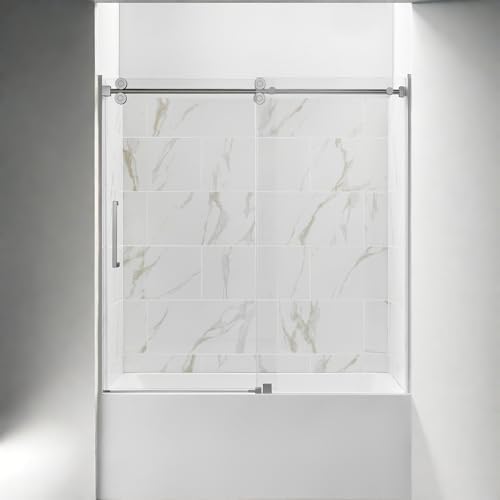 ChicFurnit Frameless Shower Door 56-60 W x 60 H