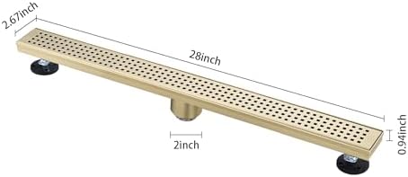 28-Inch Linear Shower Drain with Removable Grate