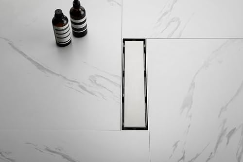 Neolun 12 Inches Linear Shower Drain with Hair Strainer and Leveling Feet 1
