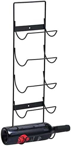 Wall Mounted Wine Rack for 5 Bottles Black Iron Industrial Style 1