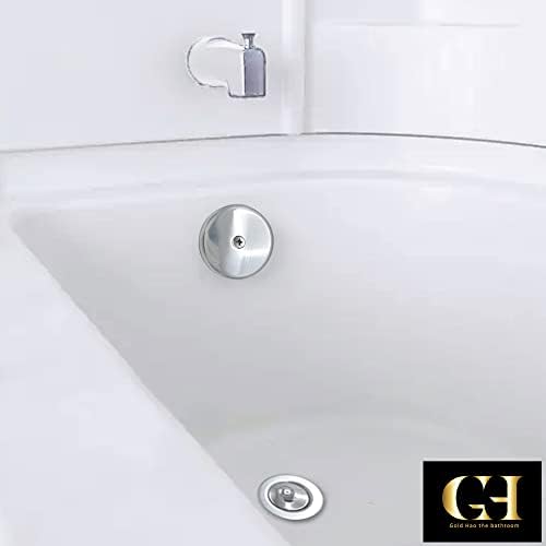 Chrome Bathtub Drain Overflow Cover with Adapter and Screws