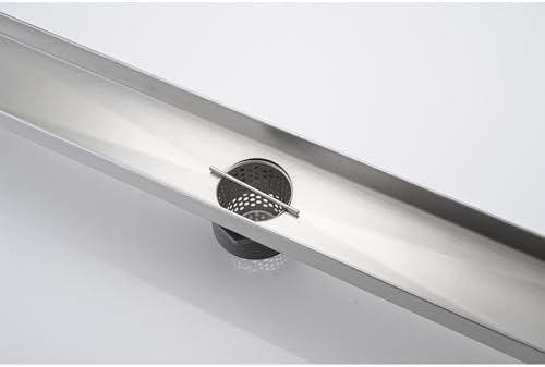 AGANS 32-inch Linear Shower Drain with Hair Strainer and Leveling Feet