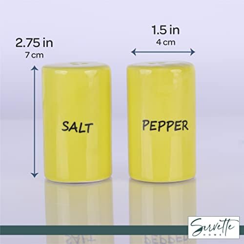 Yellow Salt Pepper Shakers Ceramic Set