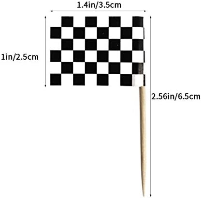Wobe Flag Toothpick - 100 Pieces Racing Themed Cake Toppers