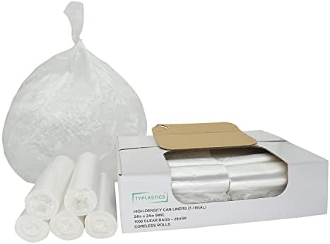TYPLASTICS Trash Can Liner - 1000 Count 24x24 7-10 Gallon