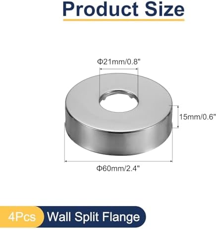 Uxcell 4pcs Stainless Steel Shower Flange Plate Set