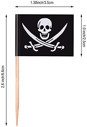 Blulu Pirate Cocktail Toothpick Flags 100 Pieces