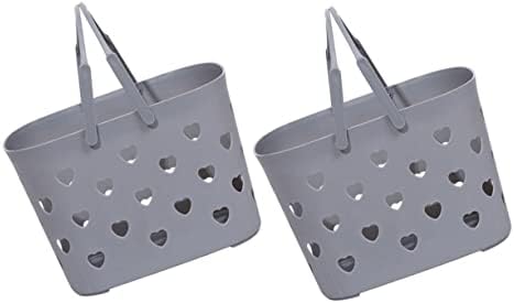 DRESSOOS 2pcs Handheld Plastic Storage Baskets for Bathroom and Home Use