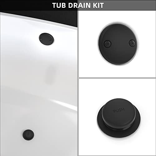 Citymoor Matte Black Bathtub Drain Kit Universal All Metal