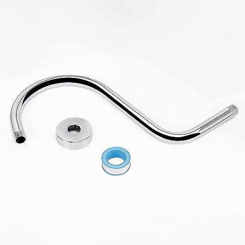 HarJue S Shaped Shower Arm 13 Inch Chrome Stainless Steel