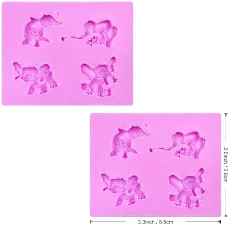 Elephant Silicone Chocolate Molds 2 Pcs for Cake Decorations