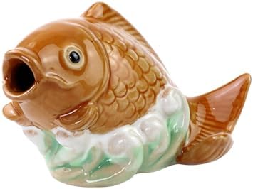 Toilet Bolt Caps with Resin Miniature Carp Fish Figurines