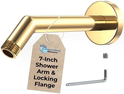 HammerHead Showers 7 Inch All Metal Shower Arm and Flange with Set Screw