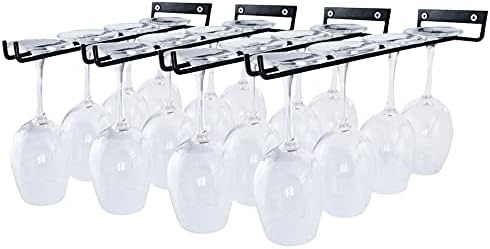 4-Pack 12 Inch Wall-Mounted Wine Glass Racks