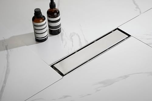 Neolun 12 Inches Linear Shower Drain with Hair Strainer and Leveling Feet 1