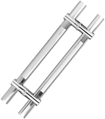 DAMSLY Adjustable Silver Glass Door Handle Set 600mm