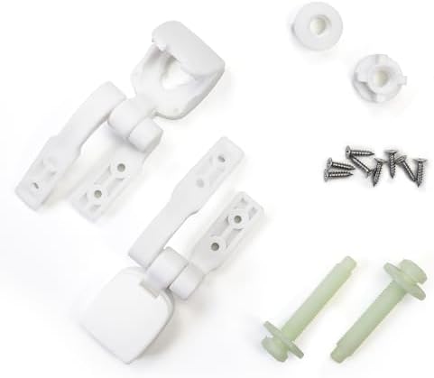 Meaferks Plastic Toilet Seat Hinge 2Pcs White Quick Release Replacement