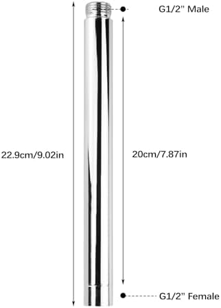 Flylin 8 Inch Shower Extension Tube with G12 Threads