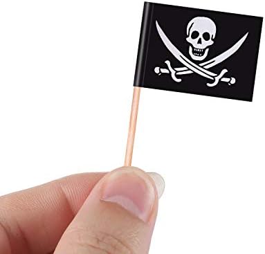 Blulu Pirate Cocktail Toothpick Flags 100 Pieces