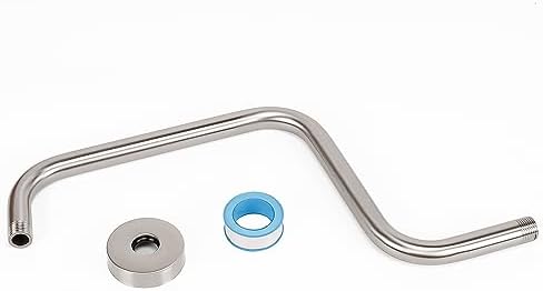 HarJue S Shaped Shower Arm 16 Inch Brushed Nickel
