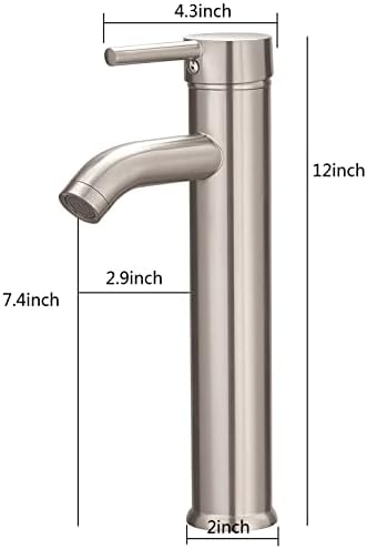 NICTIE Brushed Nickel Deck Mount Single Handle Bathroom Faucet 1