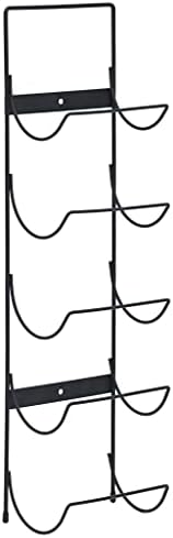 Wall Mounted Wine Rack for 5 Bottles Black Iron Industrial Style 1