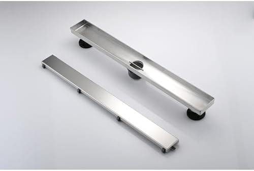 AGANS 32-inch Linear Shower Drain with Hair Strainer and Leveling Feet