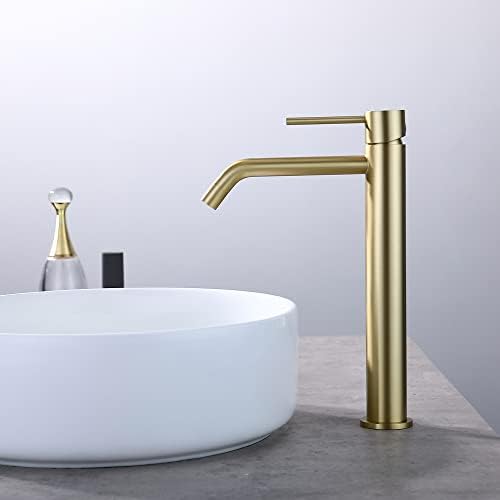Brushed Gold Vessel Sink Faucet Single Handle