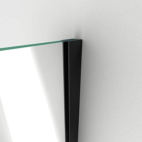 DreamLine Frameless Hinged Shower Door in Satin Black 47x36375x72