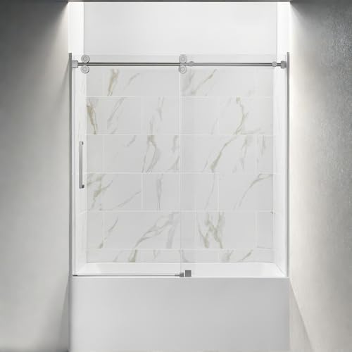 ChicFurnit Frameless Shower Door 56-60 W x 60 H