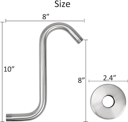 S Shaped Shower Head Riser with Flange and 12 Connection