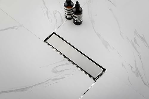 Neolun 12 Inches Linear Shower Drain with Hair Strainer and Leveling Feet 1
