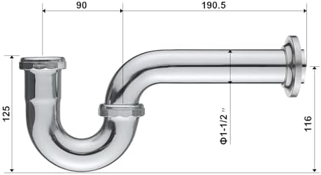 ZM Brass P-trap Sink Waste Kit with Reducing Washer