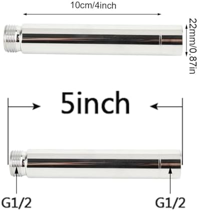 Fdit 4 Inch Shower Arm Extension with Chrome Plating