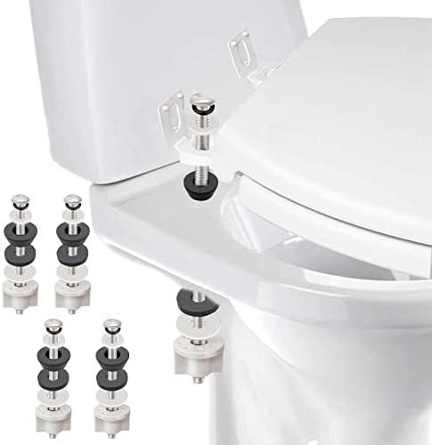 4PCS Universal Toilet Seat Hinge Bolts Kit with Stainless Steel and Rubber Washers