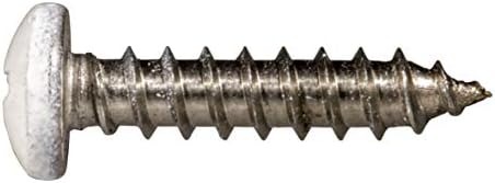 White Phillips Pan Sheet Metal Screws 8x1 1