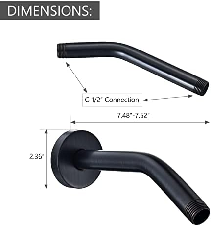 LOWCUS 123815ORB 8 Inch Shower Arm Replacement
