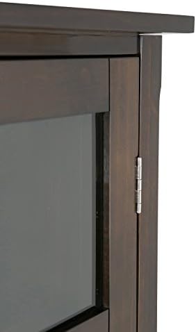 SIMPLIHOME Avalon 12-Bottle Wood Wine Rack Cabinet in Dark Tobacco Brown