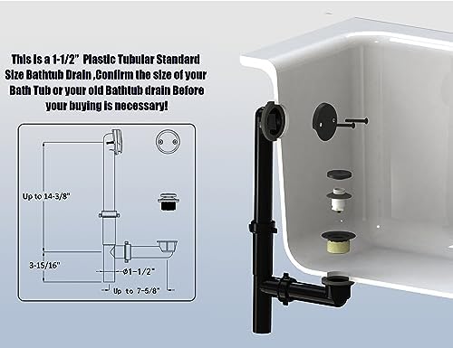 Artiwell 1-12 Black Tubular Bath Drain Kit