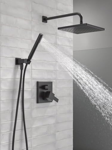 Delta Modern Raincan 2-Setting Square Shower System Black