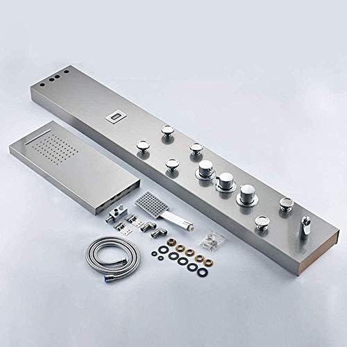 Gougeltd Thermostatic Waterfall Shower Head with Handheld Massage Jets