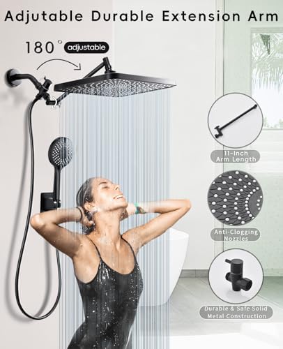 Jafeton 122 Rain Shower Head with Handheld Combo 1
