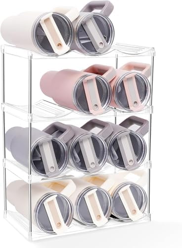 4-Tier Stackable Water Bottle Organizer for Large Cups